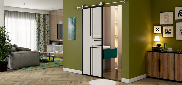 sliding bathroom door installation in Cherry Valley